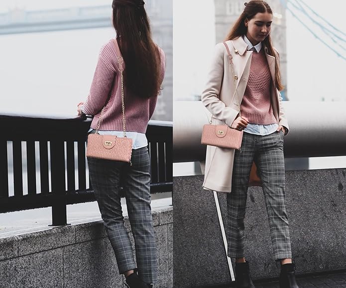MKP COLLECTION Women Small Crossbody Shoulder Bag Zip Wallet Purse Handbags Clutch Credit Card Holder with Chain Strap