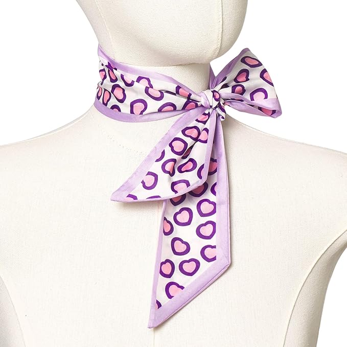 4 Pack Purse Scarf Handbags Skinny Twill Hair Scarves Narrow Neck Scarf Band Women Fashion Accessories Bag Charms