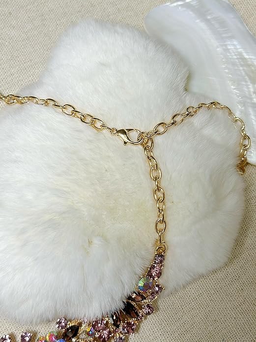 Women Jewelry Set Rhinestone Crystal Green Bride Statement Choker Necklace Teardrop Cluster Dangle Earrings Set for Wedding Party