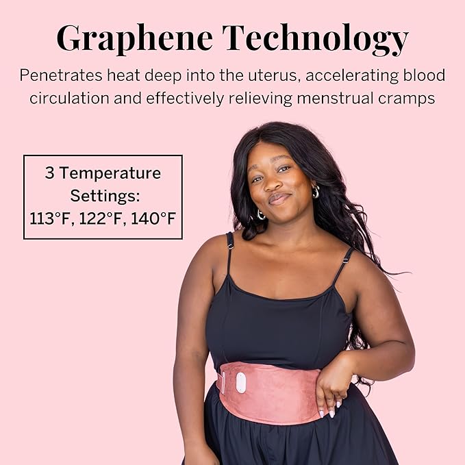Pixie Period Heating Pad for Cramps - Thinnest Wearable Heating Pad for Feminine Care - Unnoticeable Under Clothes - Best Portable Pain Relief Heat Belt On The Market - Hours of Menstrual Pain Relief