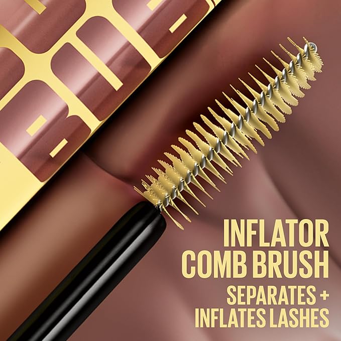 Maybelline The Colossal Bubble Waterproof Mascara, Buildable Mascara Volume and Length Formula for Bold, Separated Lashes, Very Black, 1 Count