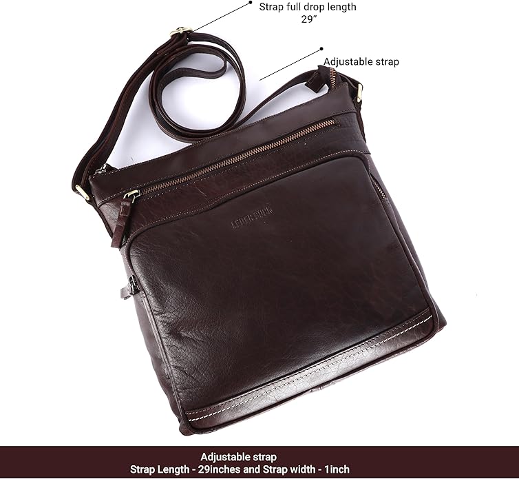 Olga Women's Extra-Large Genuine Leather Crossbody Purse – Soft Triple-Zip Shoulder Bag
