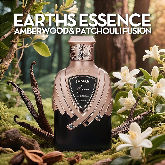 Samah Onyx Women's Gourmand Perfume Eau de Parfum - Bean, Amber Woods & Musk Luxury Scent with 24H Longevity | 3.4 Fl Oz 80% Vol Seductive Edible Fragrance