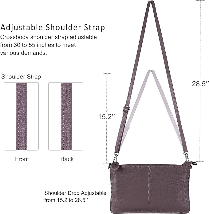 befen Genuine Leather Wristlet Clutch Wallet Purses Small Crossbody Bags for Women with RFID Blocking Card Slots