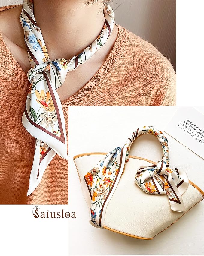 Purse Scarf For Handbags Head Scarves For Women's Hair Bags Scarfs Long Skinny Scarves Fashion Silky