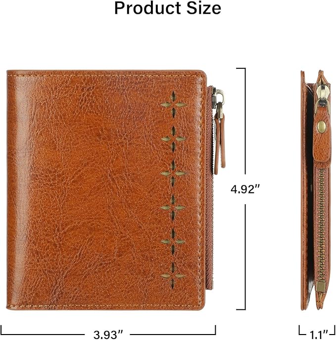 Lavemi Ultra Thin Small Compact Leather Womens Girls Wallets RFID Blocking Credit Card Holder for Women
