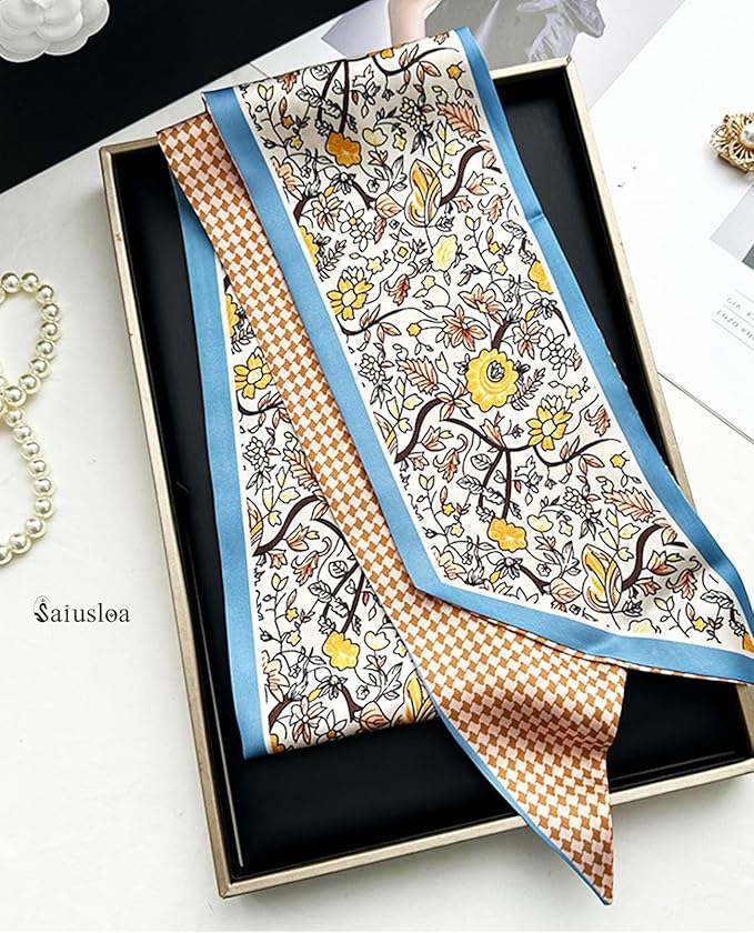Purse Scarf For Handbags Head Scarves For Women's Hair Bags Scarfs Long Skinny Scarves Fashion Silky