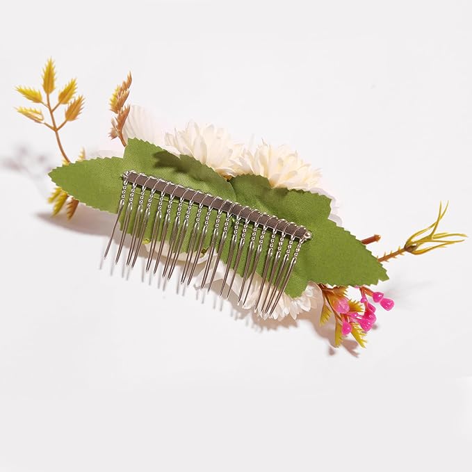 Flower Hair Clip for Women - Elegant Hair Accessory for Wedding, Party & Daily Wear (White 1)
