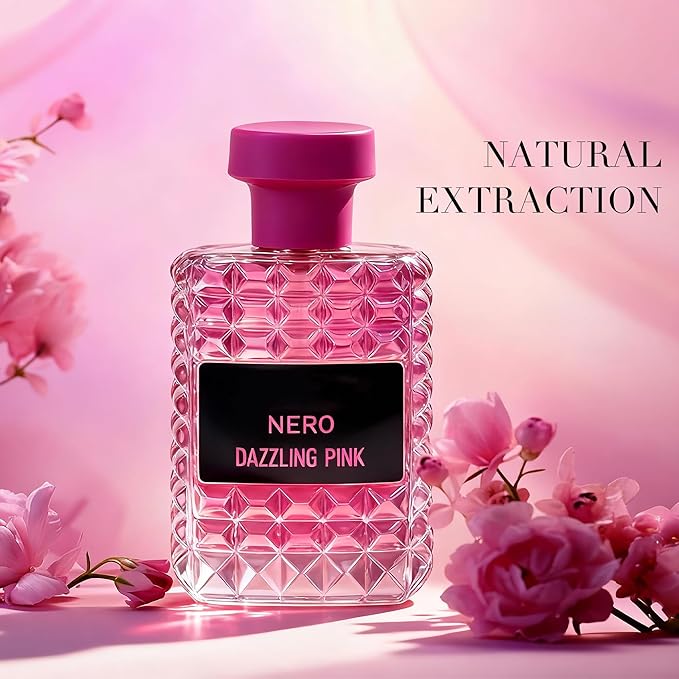 VALENTINE-DAZZLING PINK EDP Perfume for Women, Grapefruit & Jasmine Scent, Long Lasting Floral Fragrance, Cologne for Daily Use, 3.4 Fl Oz