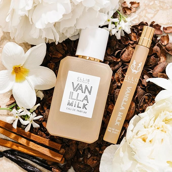 Ellis Brooklyn Vanilla Milk Eau de Parfum – Gourmand Creamy Milk, Bourbon Vanilla & Sandalwood, Perfume for Women – Vegan, Cruelty-Free Paraben-Free, Made in the USA, 10ml / 0.33oz