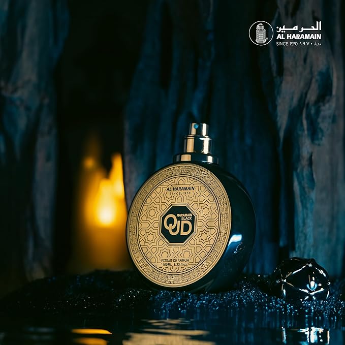 Al Haramain Black Oud Extrait de Parfum Spray for Men, 3.4 Ounce