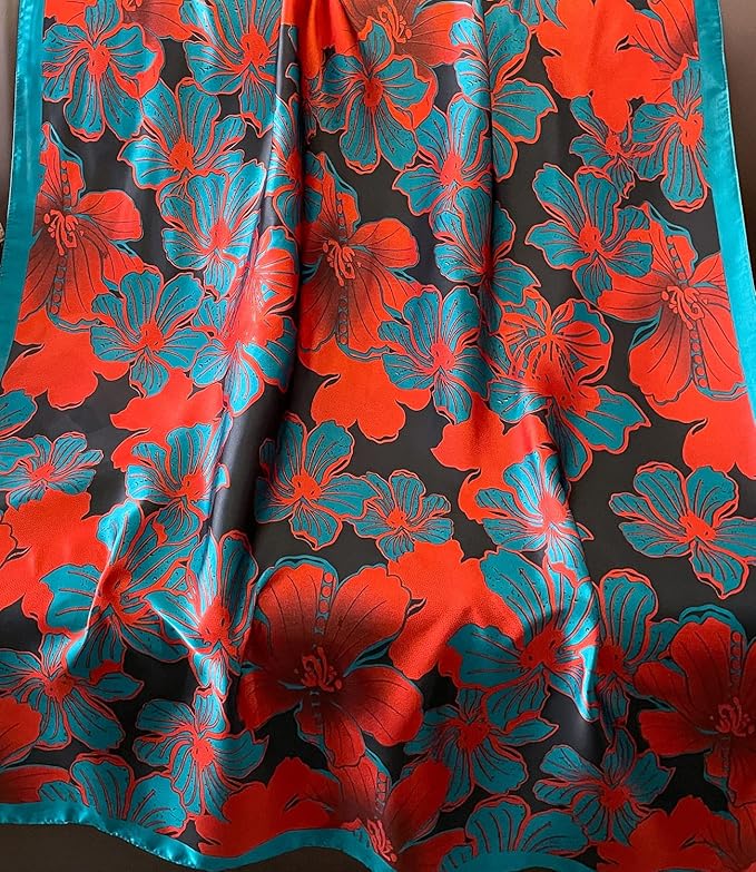 NUWEERIR Womens 100% Large Mulberry Silk Scarf Long Satin Scarf Fashion Lightweight Wraps