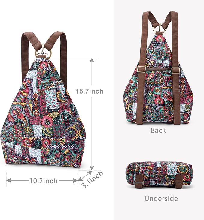 Black Butterfly Premium Backpack for Women, Bohemia Style Fashion Casual Daypack Backpack, Small Backpack Purse (05-brown)