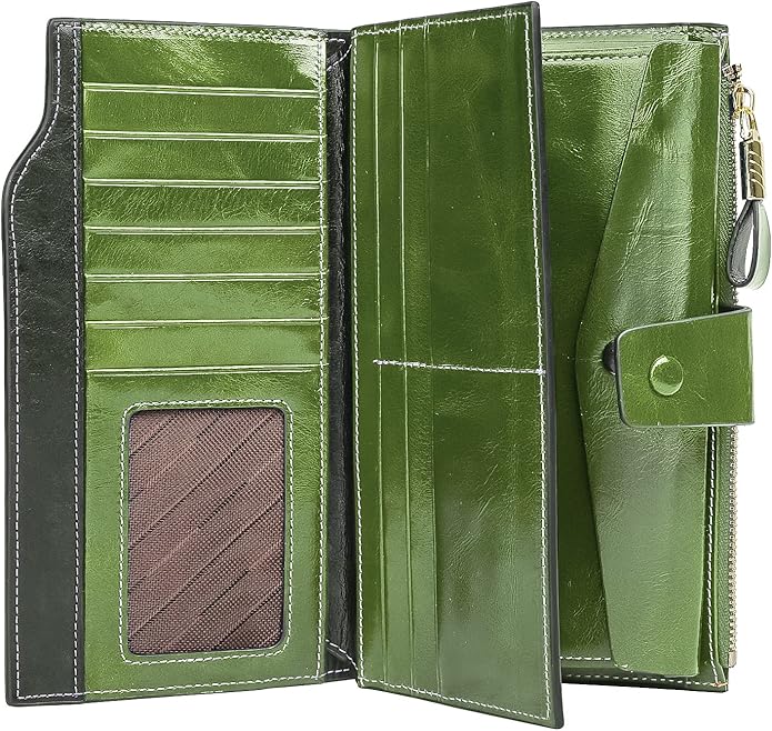 YALUXE Women's Genuine Leather Wallet RFID Blocking Multi Card Holder with Cell Phone Pocket Mothers Day Gifts
