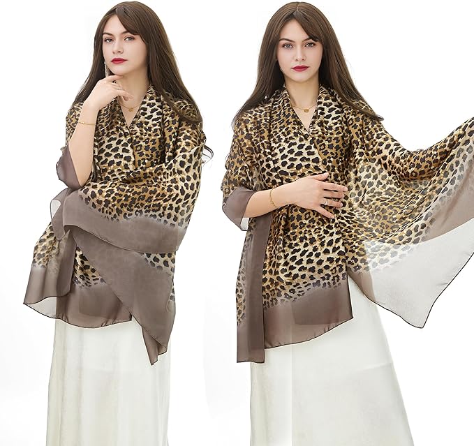 YOUR SMILE Large Mulberry Silk Feeling Long Stain Scarf Lightweight Sunscreen Shawls Wraps for Women