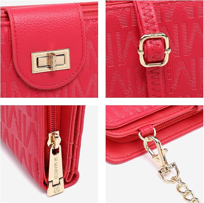 MKP COLLECTION Women Small Crossbody Shoulder Bag Zip Wallet Purse Handbags Clutch Credit Card Holder with Chain Strap