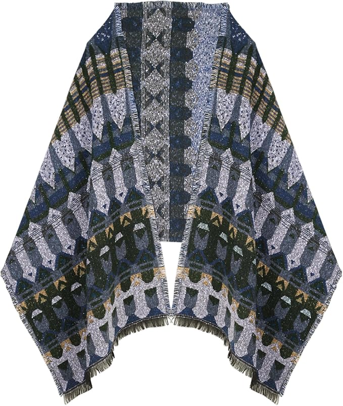 EXTREE Scarfs for Women Pashmina Silky Shawl Wrap for Evening Dressing Blanket Open Front Poncho Cape