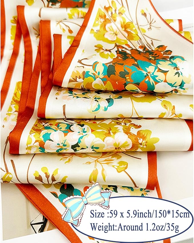 Purse Scarf For Handbags Head Scarves For Women's Hair Bags Scarfs Long Skinny Scarves Fashion Silky