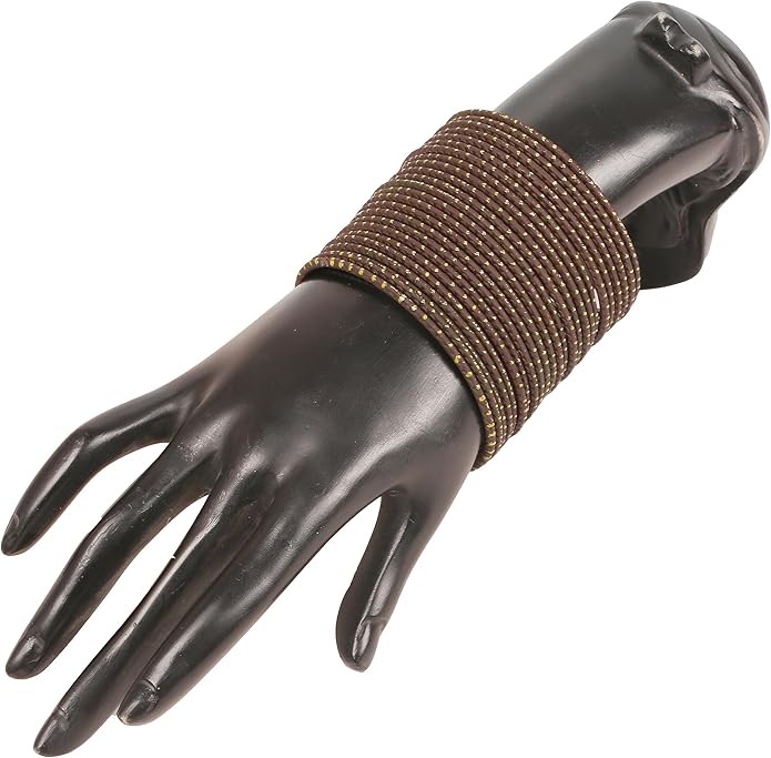 Touchstone Indian Bollywood Trending Fashion Handcrafted Beautifully Trimmed Edges Textured Golden Dots Designer Jewelry Bangle Bracelets. Set of 24 for Women.