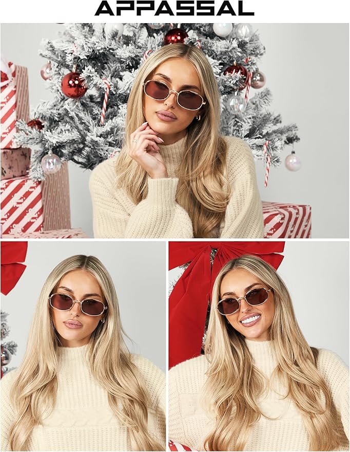 Retro Oval Sunglasses for Women Men Trendy Large Round Y2k Sunnies AP3681