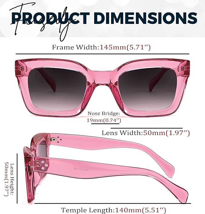 FEISEDY Classic Women Sunglasses Fashion Thick Square Sun Glasses Chunky Frame UV400 B2471