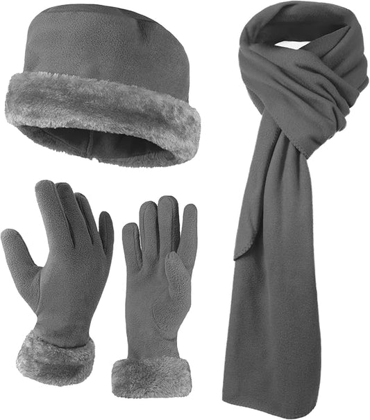 boxed-gifts Women's Warm Fleece Winter - Women's Hat and Glove Set + Hats Gloves Scarves for Women