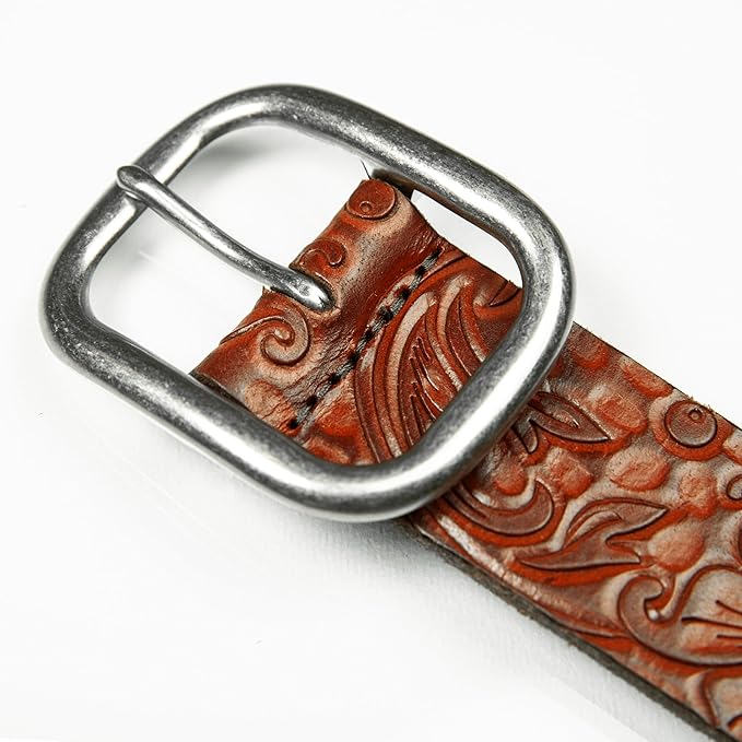 Lucky Brand Women's Embroidered Leather Belt | Stylish | Classic | Western-Inspired | American Heritage | Jean | Pant