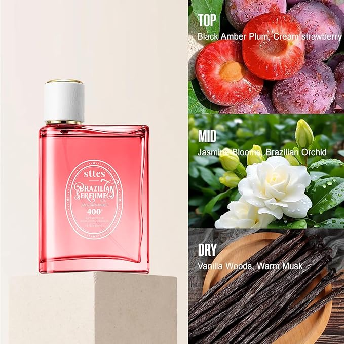 Sttes Perfume 400# – June Flower Fruit – Eau de Parfum, 2 Bottles Total 6.8 fl oz – Long-Lasting Floral Fruity Gourmet Fragrance for Women and Men