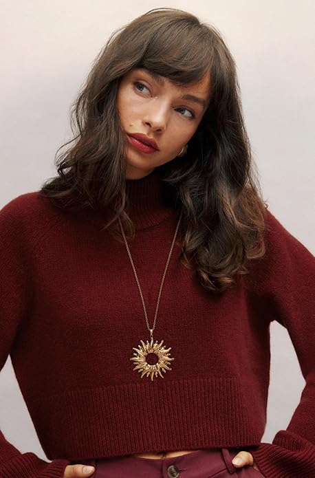 SOFYBJA 18K Gold Plated Circle Pendant Necklace Long Satellite Beaded Chain Jewelry for Women Dainty Hammered Karma Open Circle Charm Geometric Necklace