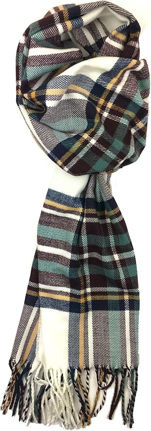 Plum Feathers Plaid Check and Solid Cashmere Feel Winter Scarf, Warm Scarfs, Cold Weather Accessories, Fringe Scarves