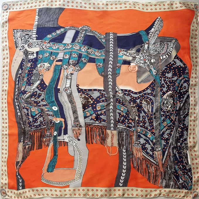FONYVE Silk Feeling Scarf Medium Square Satin Head Scarf for Women 27.5 × 27.5 inches