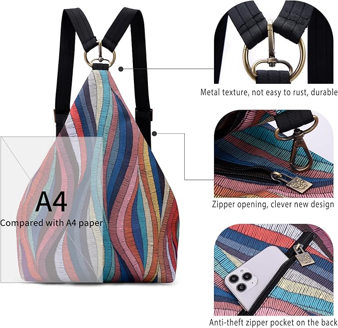 Black Butterfly Premium Backpack for Women, Bohemia Style Fashion Casual Daypack Backpack, Small Backpack Purse (0050-multicolor Plus)