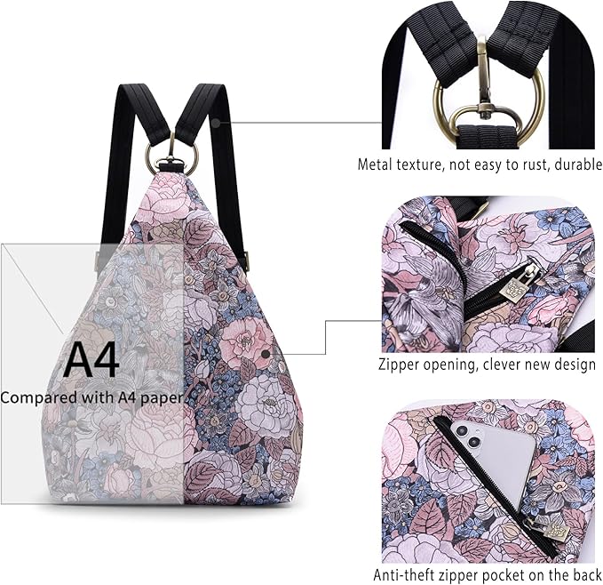 Black Butterfly Premium Backpack for Women, Bohemia Style Fashion Casual Daypack Backpack, Small Backpack Purse (07-grey)