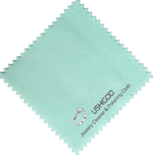 30PCS Jewelry Polishing Cloths for Sterling Silver, Gold & Platinum – Travel Jewelry Cleaner & Tarnish Remover Cleaning Care Wipe Cloth– Aqua Blue 3"x3" + 2 Large 5.8"x5.8" Cloths