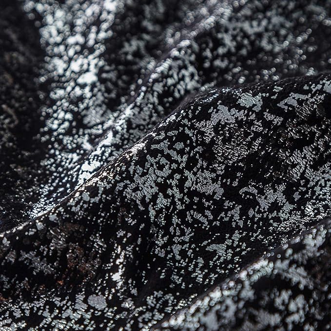 Xinrjojo Pack of 2, Shimmery Pillow, Soft Solid Color Sparkling Decorative Throw Pillow Covers Set, Cushion Cases Pillowcases for Sofa Bedroom Car, 24 x24 Inch 60 x 60cm (Silver- Black)