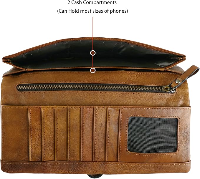 Wallets for Women Large Capacity Leather Clutch Wallet Card Organizer Women's Purse