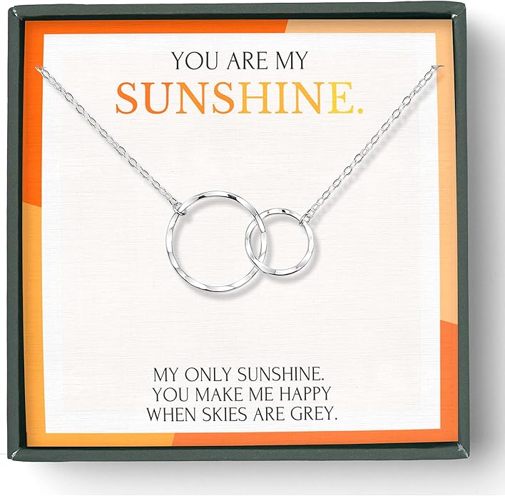 HOPE LOVE SHINE Mom Gift from Daughter - Sentimental, Meaningful Mother and Daughter Necklace, Jewelry, 14k Gold Plated Sterling Silver