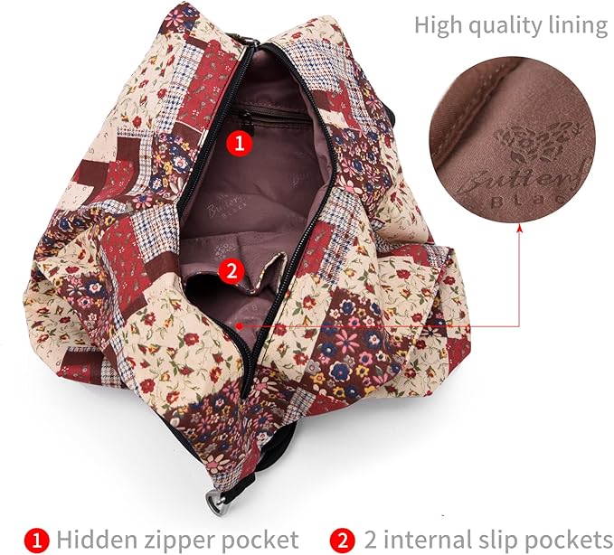 Black Butterfly Premium Backpack for Women, Bohemia Style Fashion Casual Daypack Backpack, Small Backpack Purse (26-red Plus)