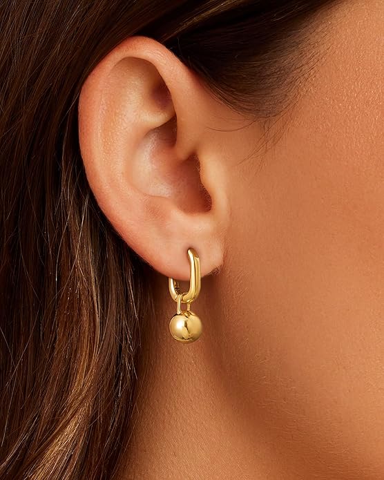 CHESKY Christmas Gifts Pearl Earrings for Women, Dainty 14K Gold Plated/Silver Plated Drop Quality Handpicked AAA+ Freshwater Cultured Round Pearls Dangle Earrings Wedding Jewelry for Women Gifts