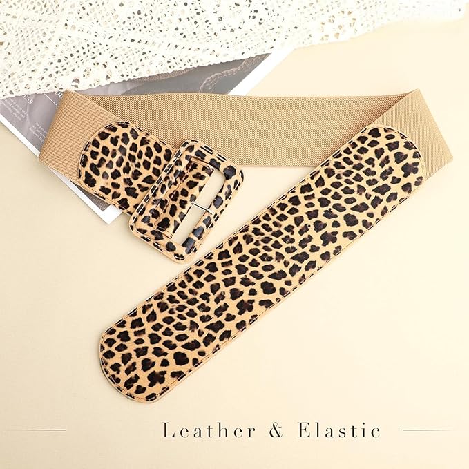 Wide Patent Leather Cinch Belt - Fashion Square Buckle Waist Belt for Dresses and Coats