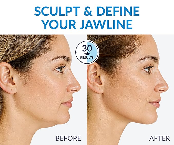 Stylia MaxiLift V-Line Lifting Collagen Face Mask - Double Chin Strap - Jawline Shaper - Neck Firming and Tightening Mask with Hyaluronic Acid & Aloe Vera - Chin Strap for Sleeping (5PC)