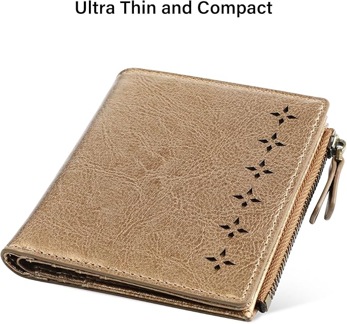 Lavemi Ultra Thin Small Compact Leather Womens Girls Wallets RFID Blocking Credit Card Holder for Women