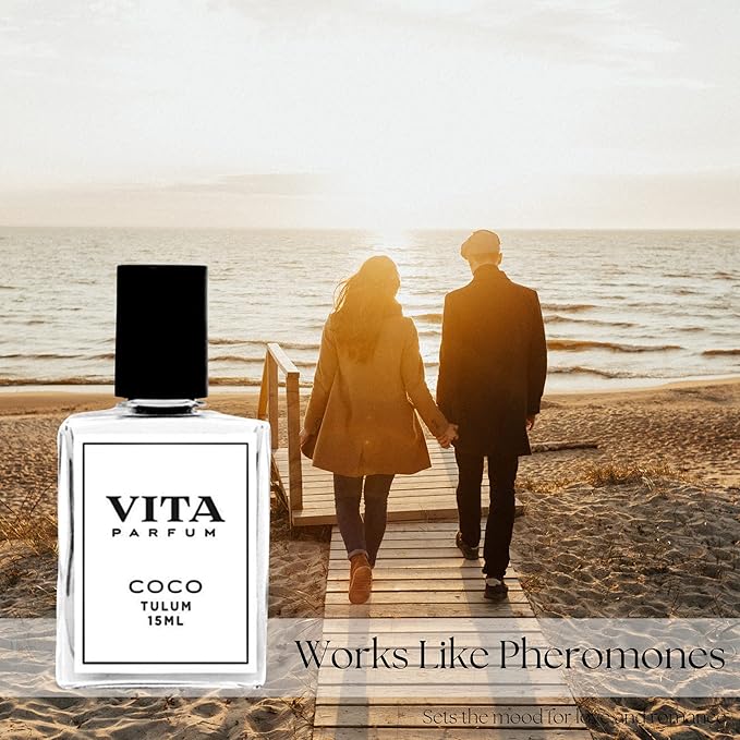 Vita Parfum Coconut Perfume Oil, Long Lasting Warm, Tropical and Refreshing Coconut Scent with Jojoba and Safflower Notes, Vegan, All Natural Perfume Oil for Women, Mother's Day Gift - 15ml