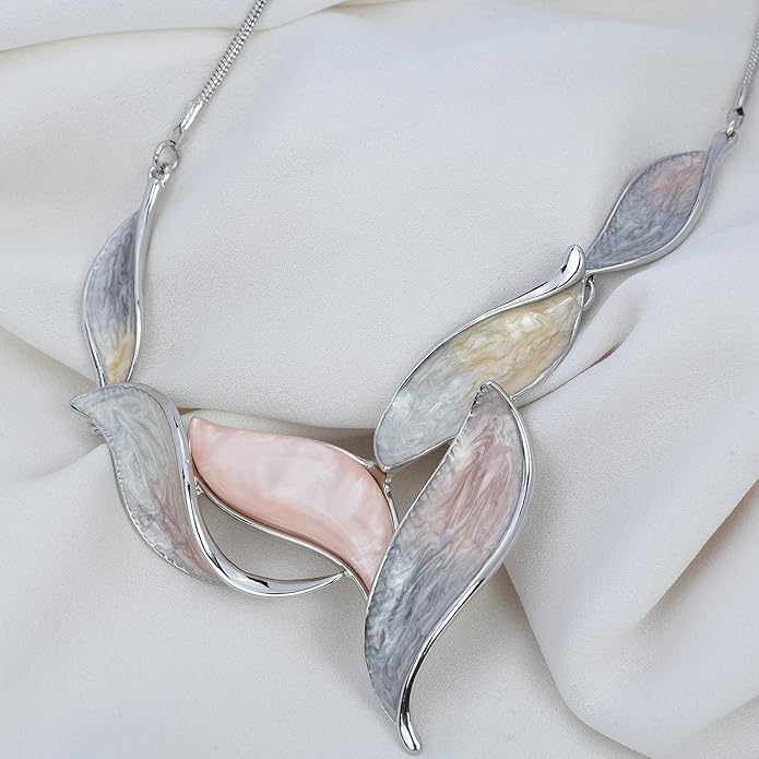 Vintage Statement Jewelry Set Leaf Floral Bohemian Boho Statement Necklace Earring Set Crystal Fashion Costume Jewelry