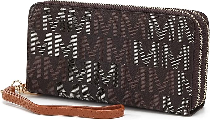 MKF Collection Wristlet Wallet for Women, Small Vegan Leather Credit Card Holder with Zipper Coin Pocket Wallet Purse Handbag By Mia K