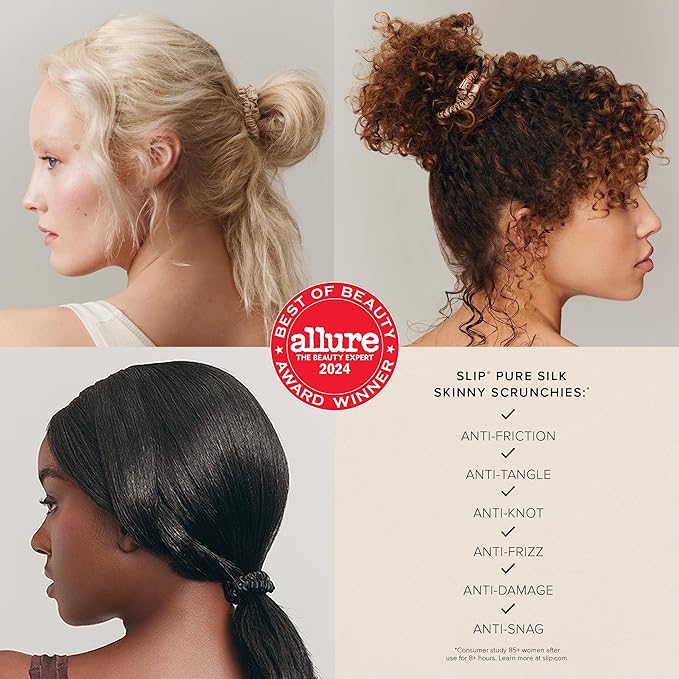 slip Assorted Scrunchies in Holiday Cracker Packaging: Anti-Crease, Anti-Breakage Slipsilk™ Design Protects Delicate Hair | Includes 3 Pure Silk Scrunchies, Sweetheart