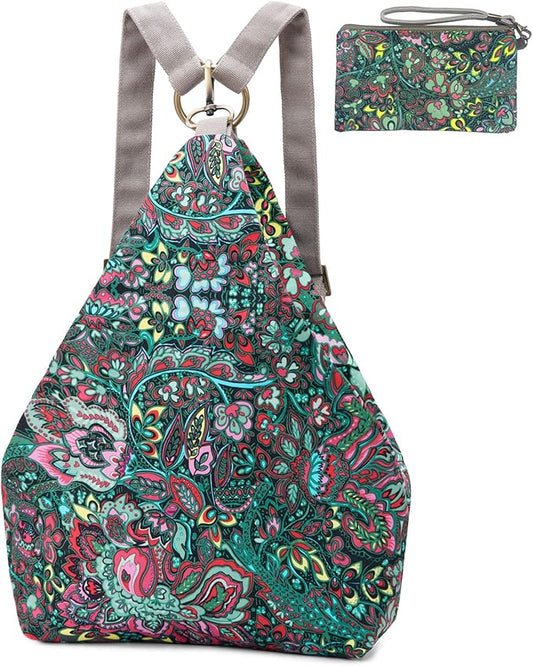 Black Butterfly Premium Backpack for Women, Bohemia Style Fashion Casual Daypack Backpack, Small Backpack Purse (03-green plus)