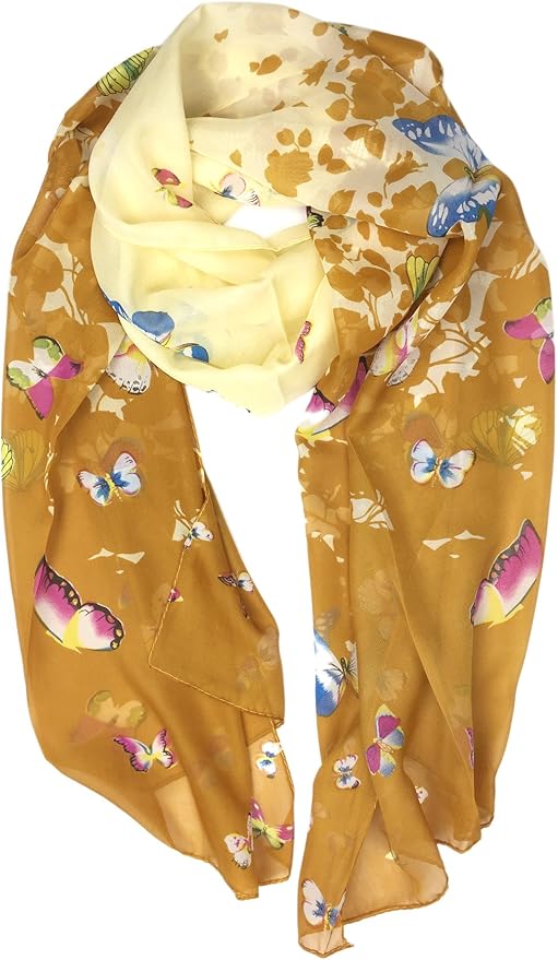 YOUR SMILE Ladies/Women's Lightweight Floral Print/Solid Color mixture Shawl Scarf For Spring Summer season