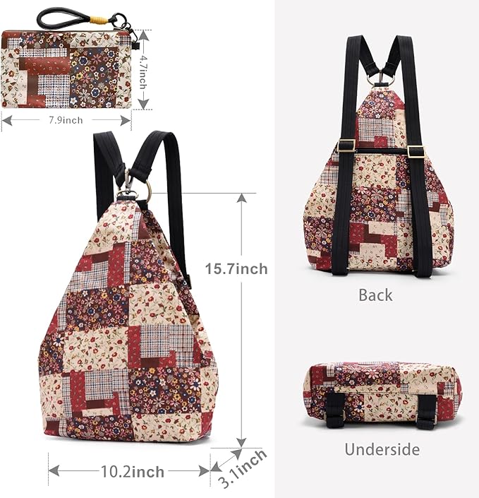 Black Butterfly Premium Backpack for Women, Bohemia Style Fashion Casual Daypack Backpack, Small Backpack Purse (26-red Plus)