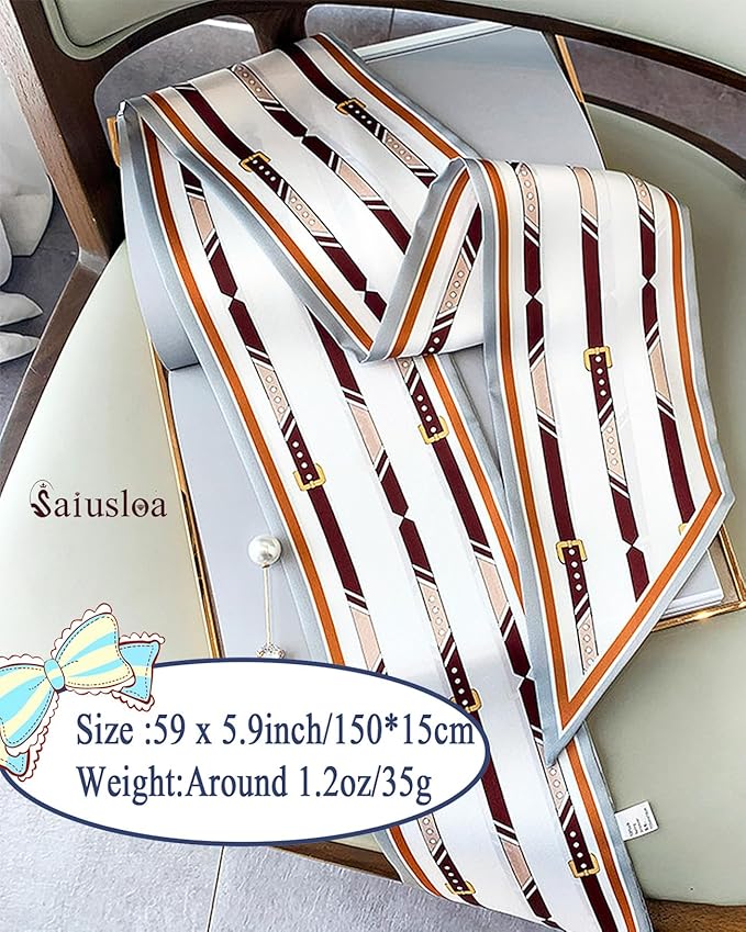 Purse Scarf For Handbags Head Scarves For Women's Hair Bags Scarfs Long Skinny Scarves Fashion Silky